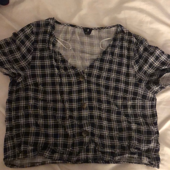 Navy and White button up tee - Picture 1 of 1